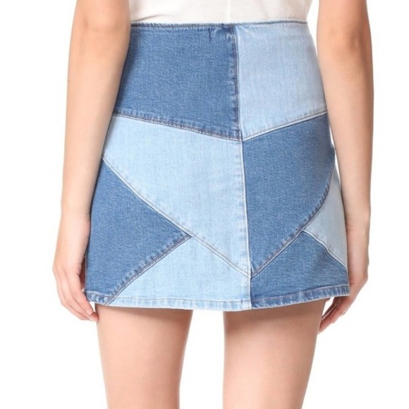 Madewell pieced patchwork denim mini skirt, size 24 - Picture 8 of 8
